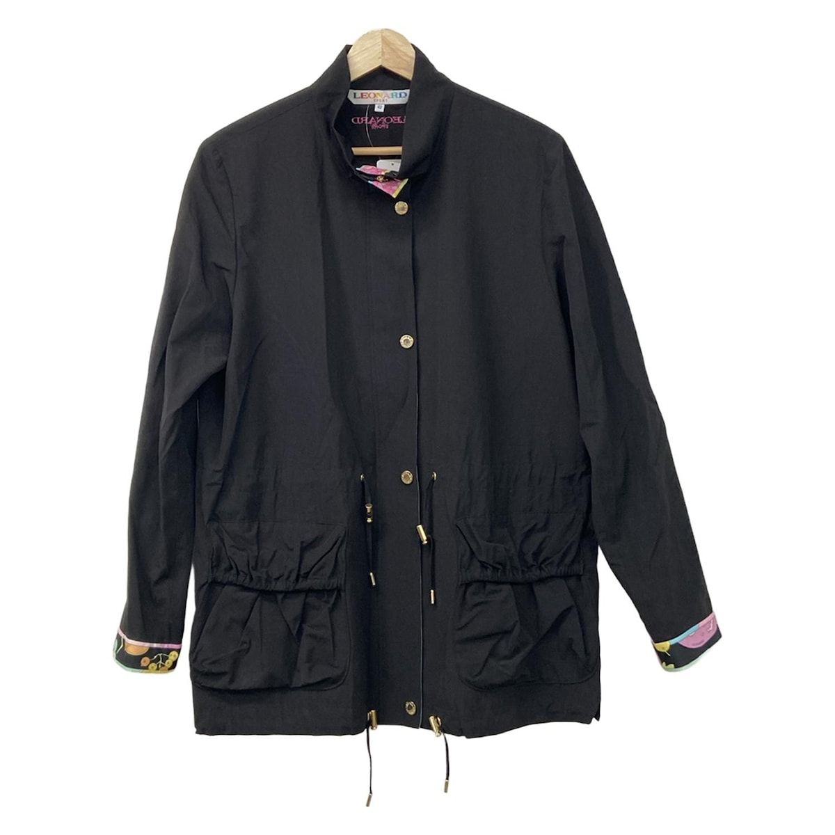 レオナール LEONARD コート サイズ42 L 黒×ピンク レディース SPORT/春 