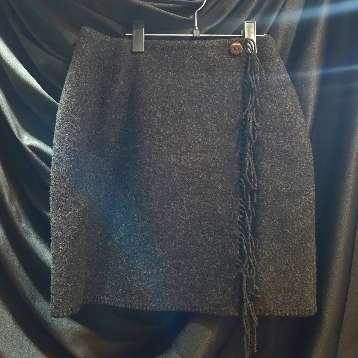 ラルフローレン カントリー ウール100 フリンジ ラップスカート