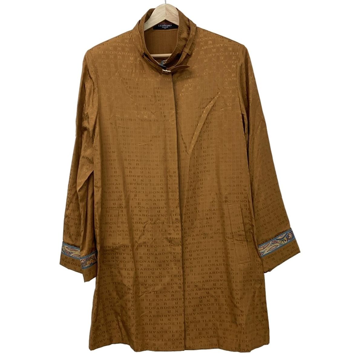 レオナール  ライナー付シルクのブラウンコート 中古・古着通販】LEONARD (レオナール) シルク中綿コート ブラウン