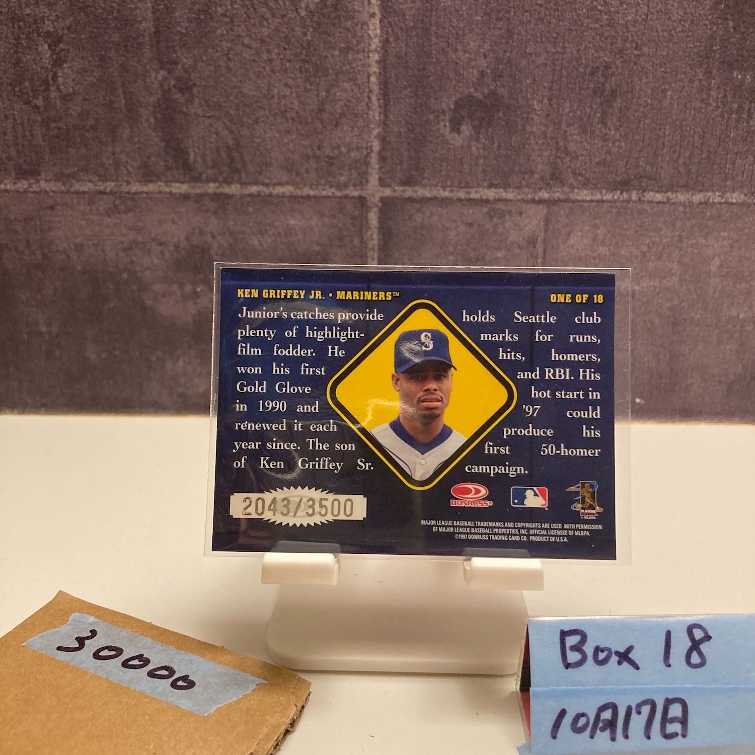 1997 Upper Deck Warning Track Ken Griffey Jr. 2043 3500 Seattle Mariners Blue カード