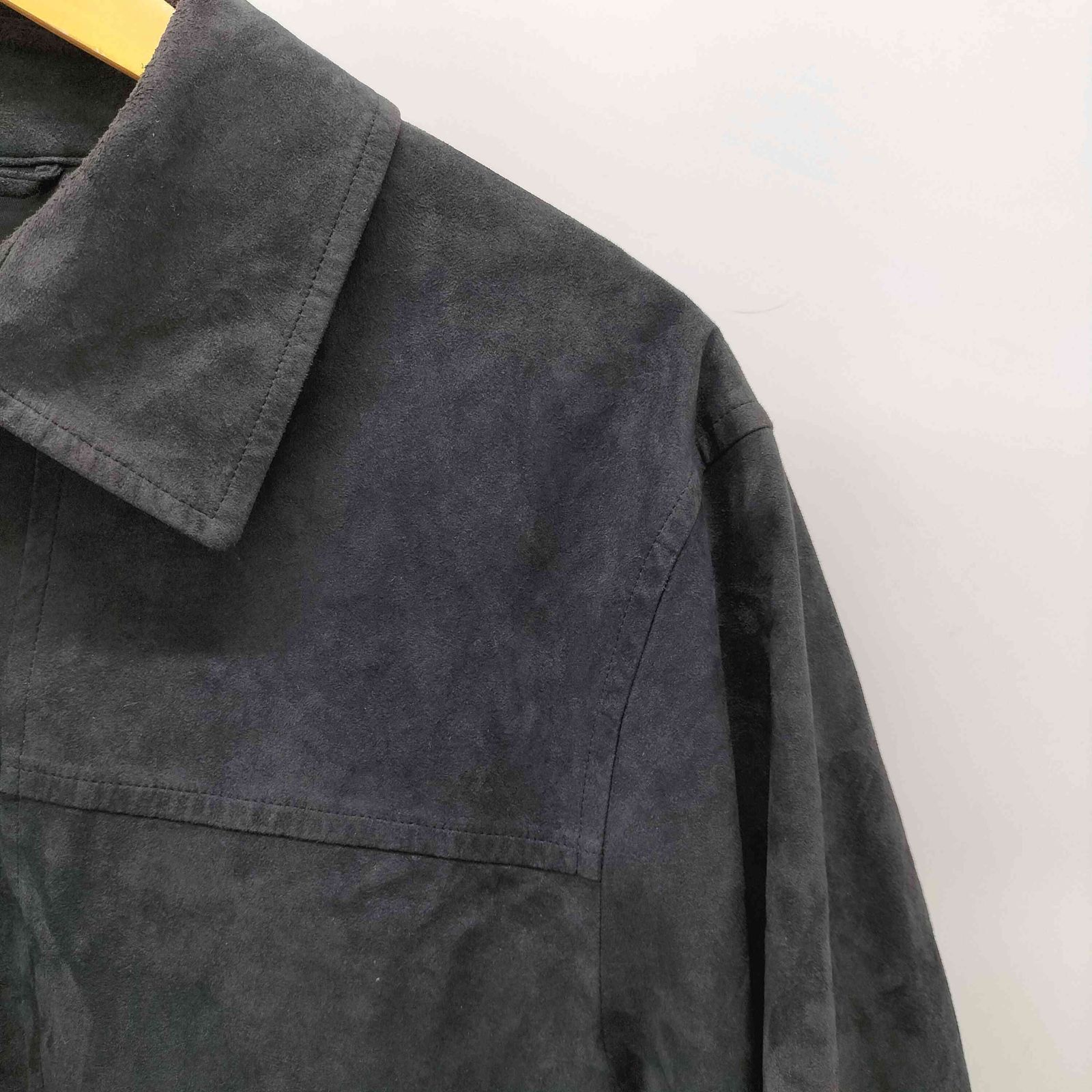 バーバリー アマレッタ スエード ジップブルゾン ノバチェック 黒 メンズL BURBERRY アマレッタ スエード ジップブルゾン ノバチェック 黒 L