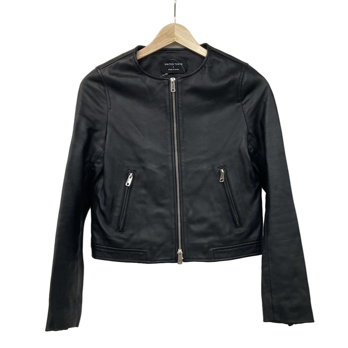 UNITED TOKYO ユナイテッド トウキョウ ライダースジャケット サイズ1 S レディース 黒 長袖 春 秋