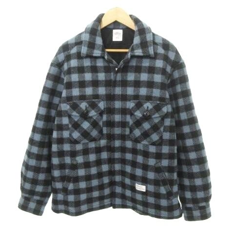 【中古】ベドウィン アンド ザ ハートブレイカーズ ウール チェック ジャケット 厚手 N3 約Lサイズ 紺 ネイビー BEDWIN & THE HEARTBREAKERS ベドウィン アンド ザ ハートブレイカーズ