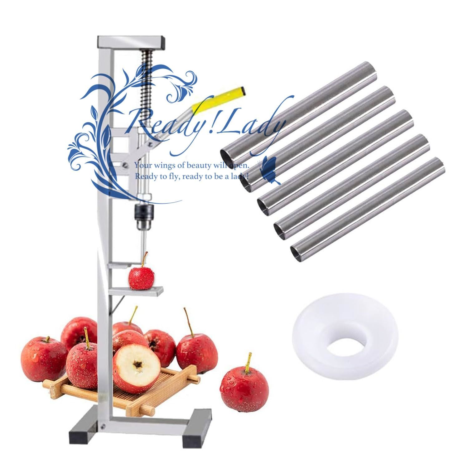 ステンレススチールフルーツコアリムーバーツール ポータブルホーソーンコアー 交換 な8 9 10 11 12 mmブレード 自動リバウンドスプリング アンチスリップハンドルと交換 なナイフ 使いやすく 清潔