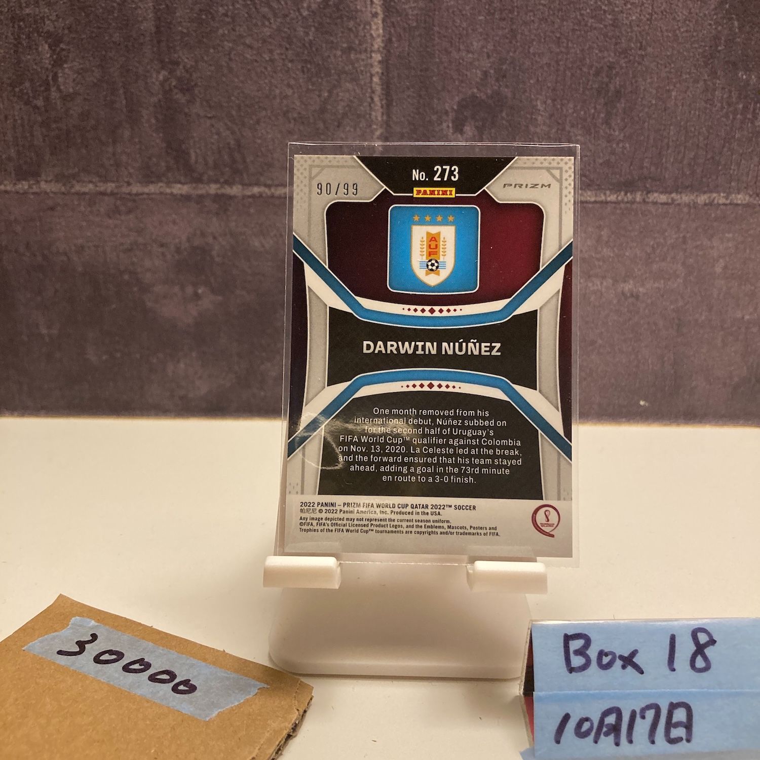 2025 Panini Prizm Fifa World Cup Qatar Darwin Nunez 90 99 Uruguay Red Mojo Refractor カード