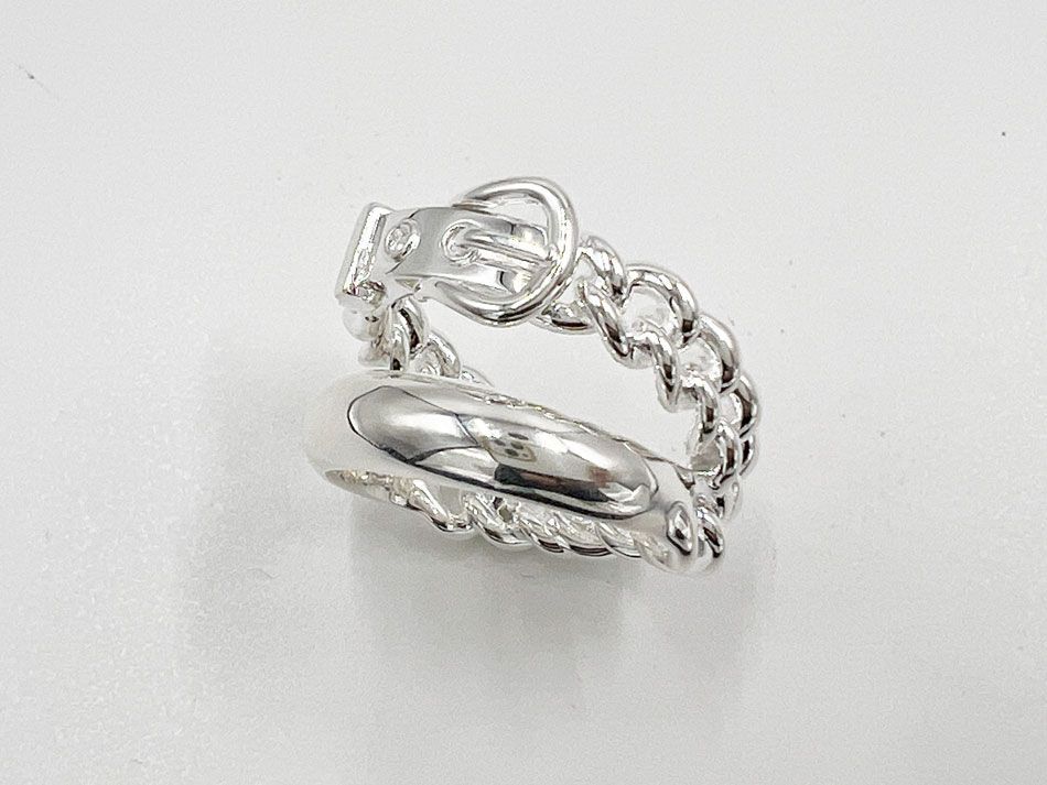 HERMES エルメス ブークレ セリエ GM インフレキシブル リング 指輪 Ag 925 SV シルバー ＃61 品