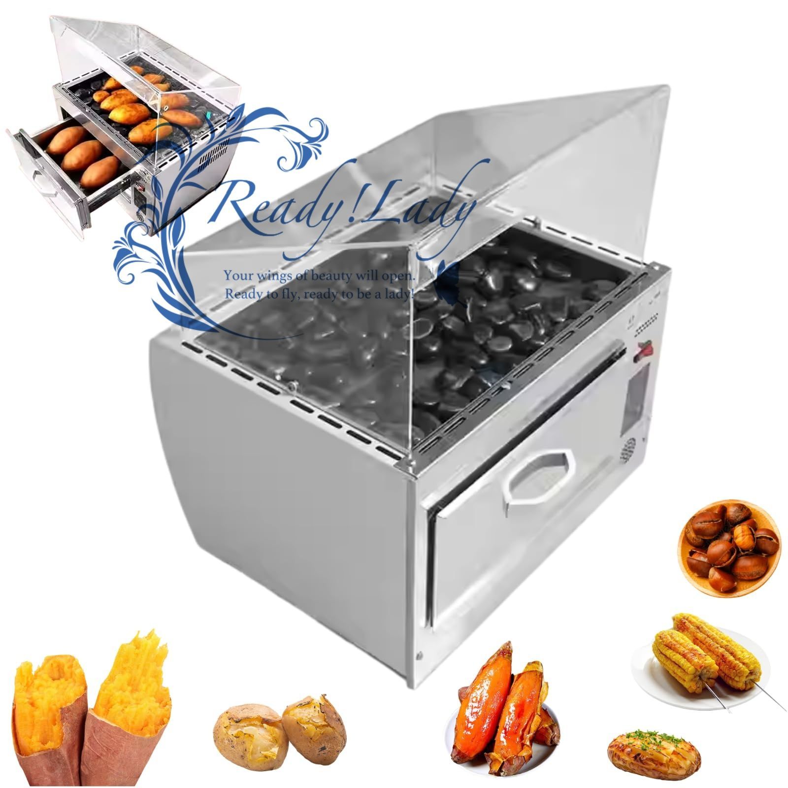 業務用 電気焼き芋機 サツマイモメーカー 焼き芋器 大容量 0 60分任意に調整し 自動保温 温度は調節 保温調節 調理機器 調理器具 黒玉石 焼き芋 くり とうもろこし じゃがいも お祭 屋台 出店 コンビニ 移動販売