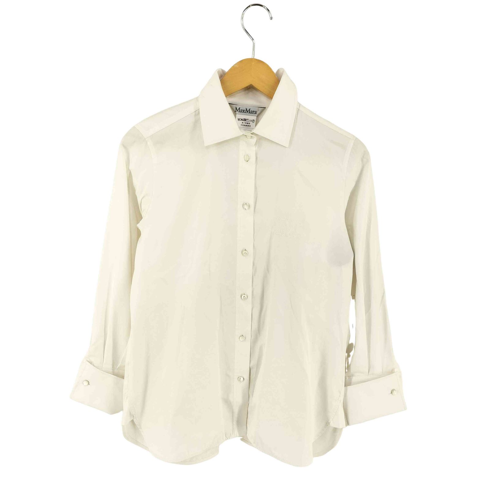 マックスマーラ MAX MARA M刺繍 L/S シャツ シルク混 レディース JPN
