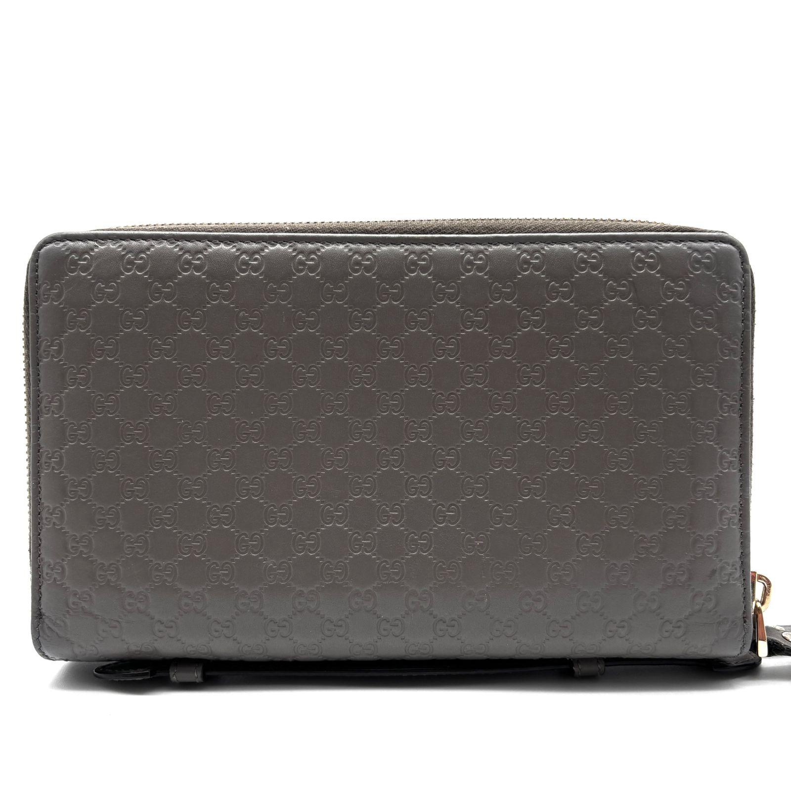 【極美品】グッチ 長財布 マイクロシマ レザープレート オーガナイザー グレー系 極美品】グッチ 長財布 マイクロシマ レザープレート オーガナイザー