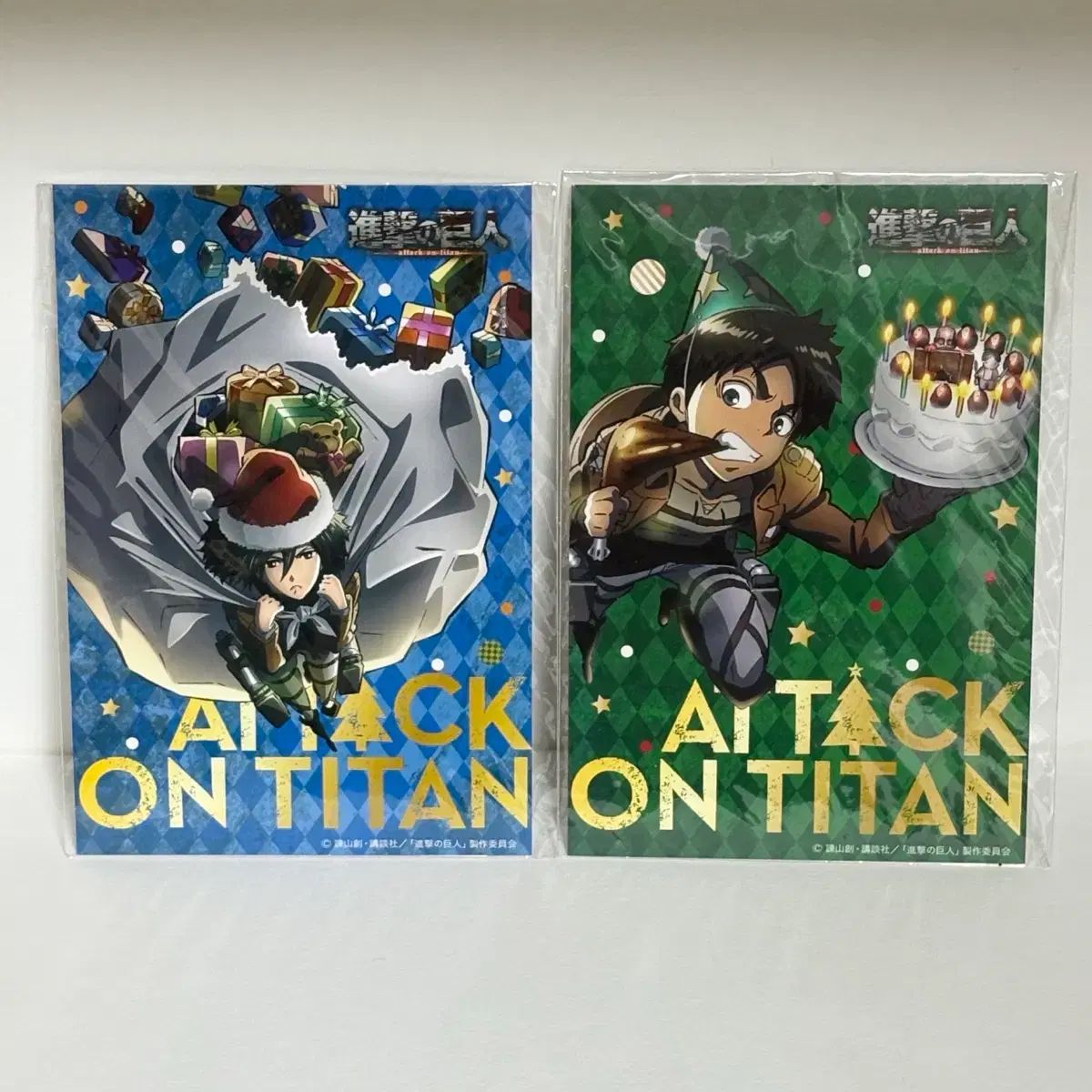 未開封) 進撃の巨人 ローソン クリスマス はがき エレン ミカサ - メルカリ