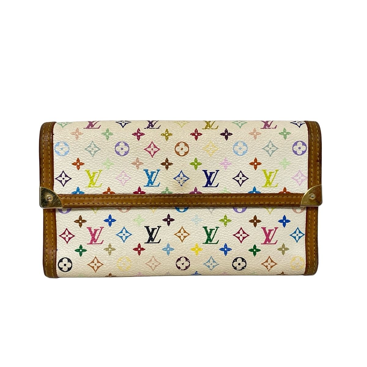 本物ルイヴィトン　モノグラム マルチカラー ポルトトレゾール 黒　長財布 LOUIS VUITTON(ルイヴィトン) 長財布 モノグラムマルチカラー ポルト