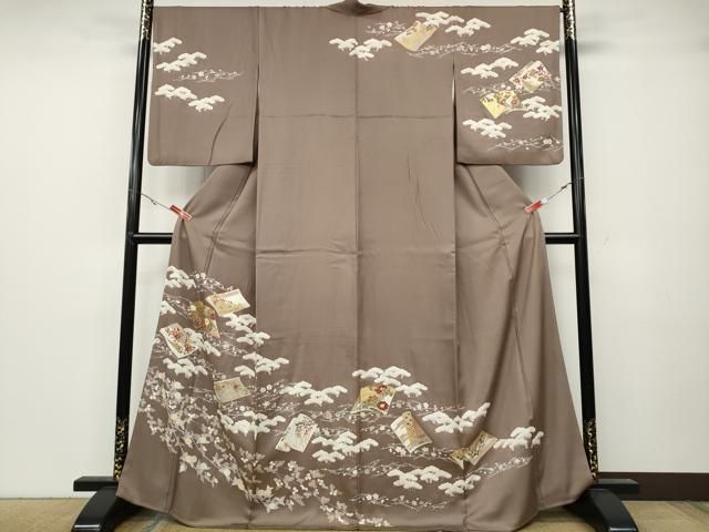 平和屋着物○訪問着 駒刺繍 冊子草花文 金彩 正絹 逸品 CABA8311ut