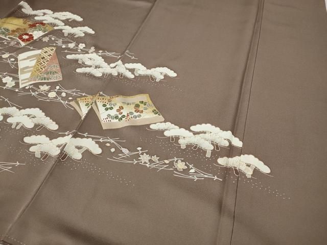 平和屋着物○訪問着 駒刺繍 冊子草花文 金彩 正絹 逸品 CABA8311ut