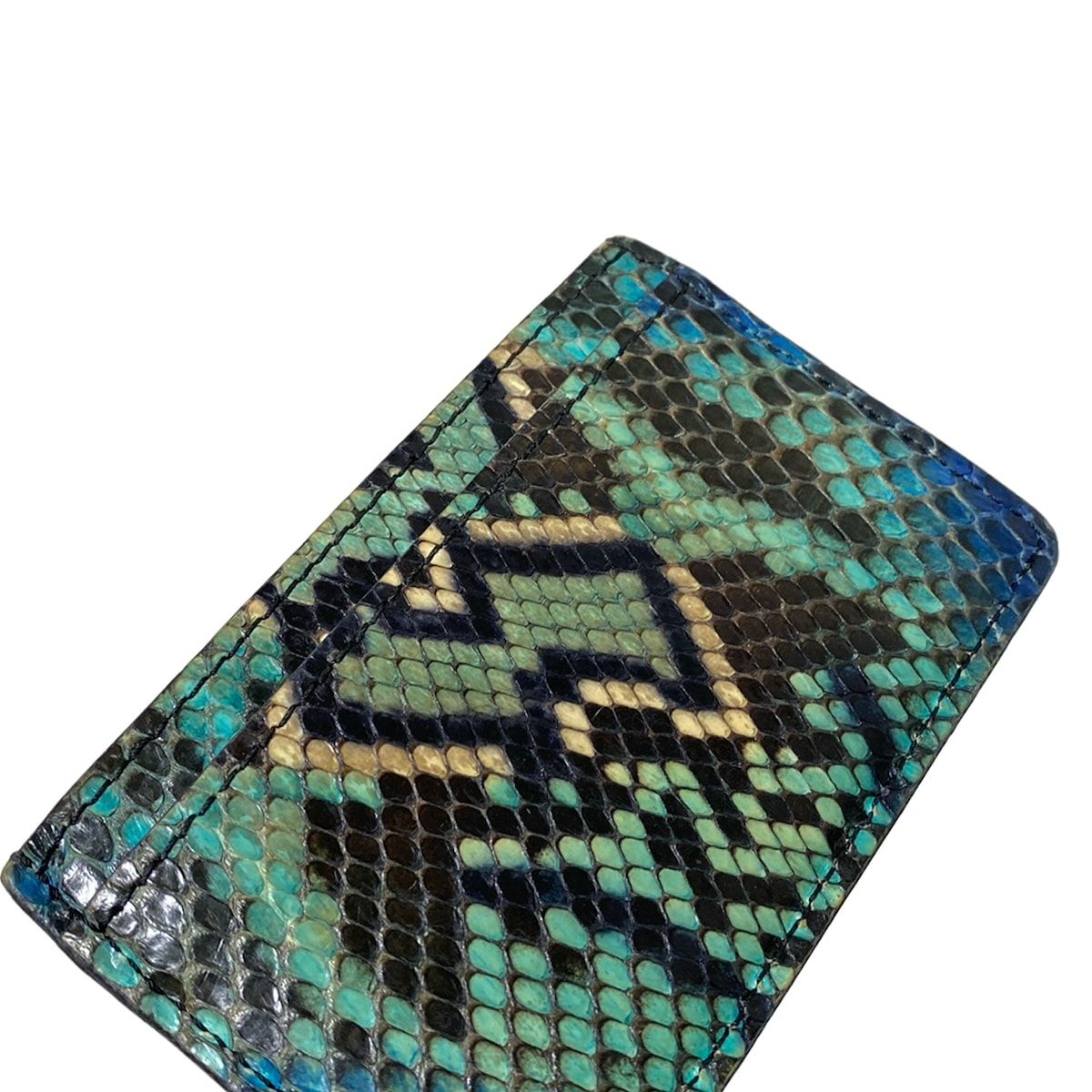  LOUIS VUITTON ルイヴィトン カードケース エキゾチックレザー ポルト カルト サーンプル ライトグリーン×黒×マルチ カードケース 小物