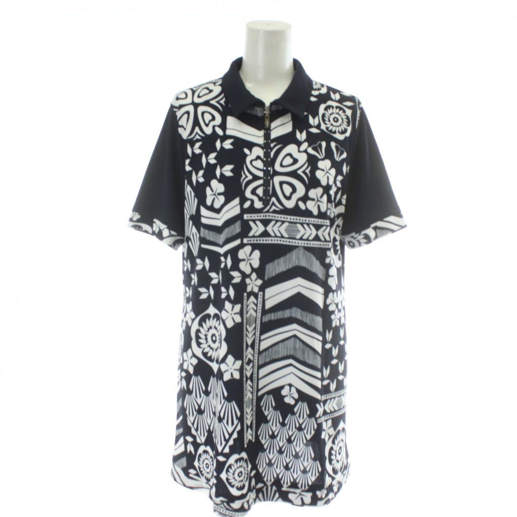 【超美品】LEONARD SPORT レオナールスポーツ　半袖ポロシャツ レオナールスポーツ LEONARD SPORT ポロシャツ カットソー 40 ネイビー