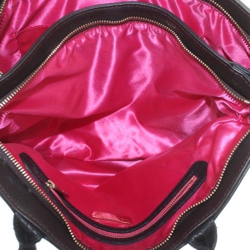 レオナール LEONARD ハンドバッグ トート レザー Wファスナー ロゴ