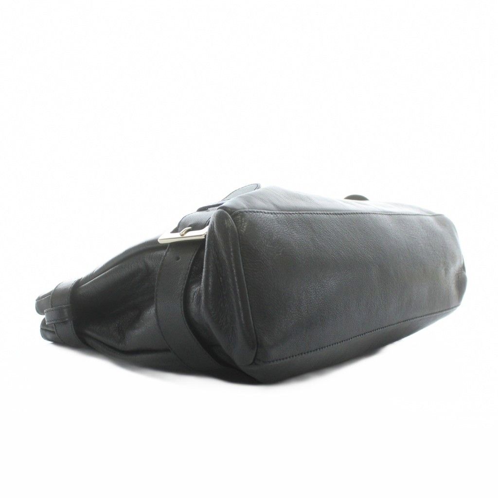 【中古】レオナール LEONARD ハンドバッグ トート レザー Wファスナー ロゴプレート ゴールド金具 黒 ブラック レオナール LEONARD ハンドバッグ トート レザー Wファスナー ロゴ