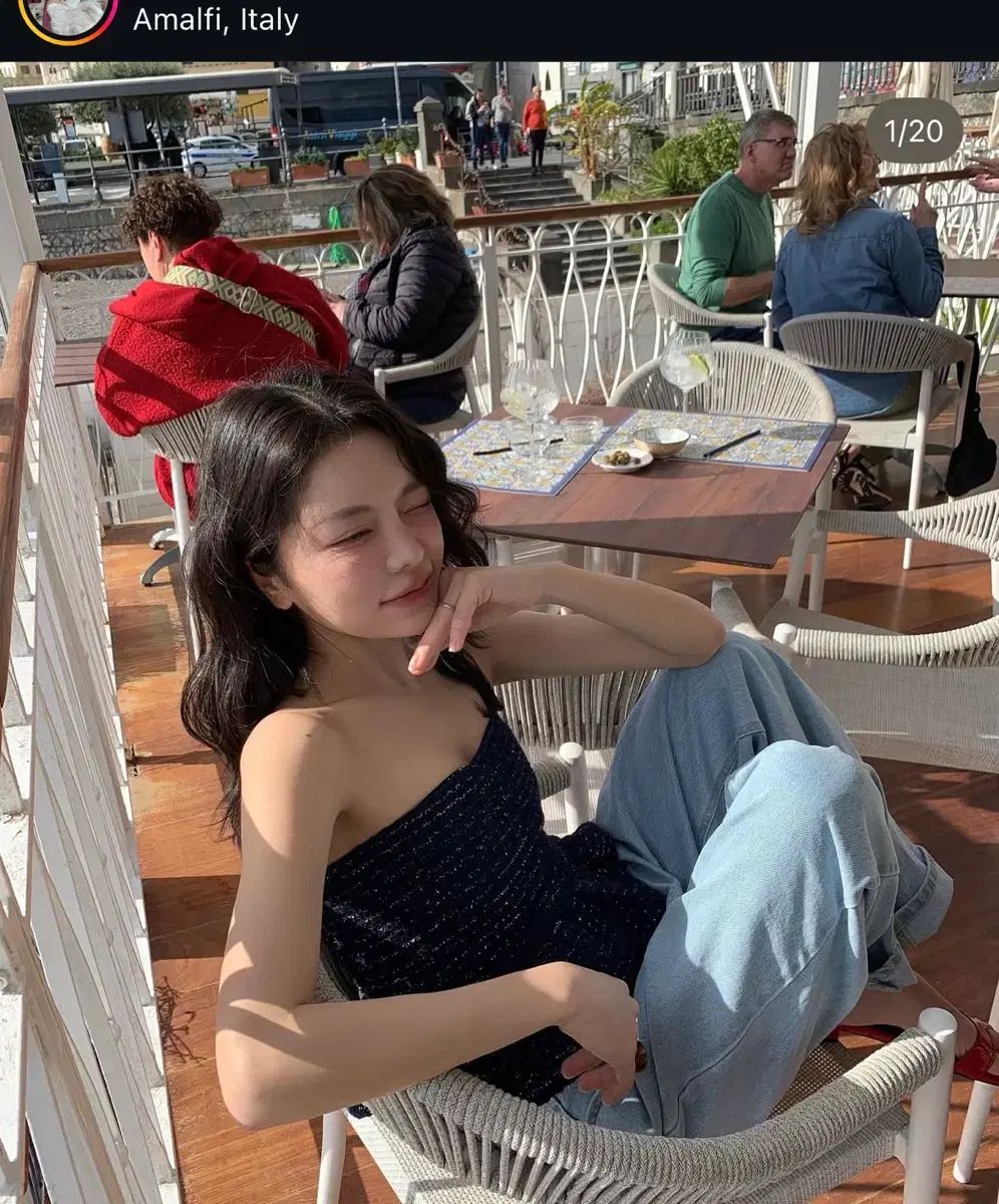 WITHOUTSUMMER ツイード チューブトップ ネイビー