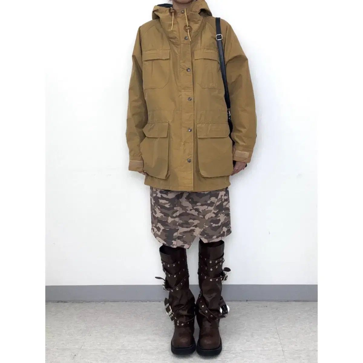 日本ヴィンテージ マスタード ナイロン 防水 ジャケット アウター