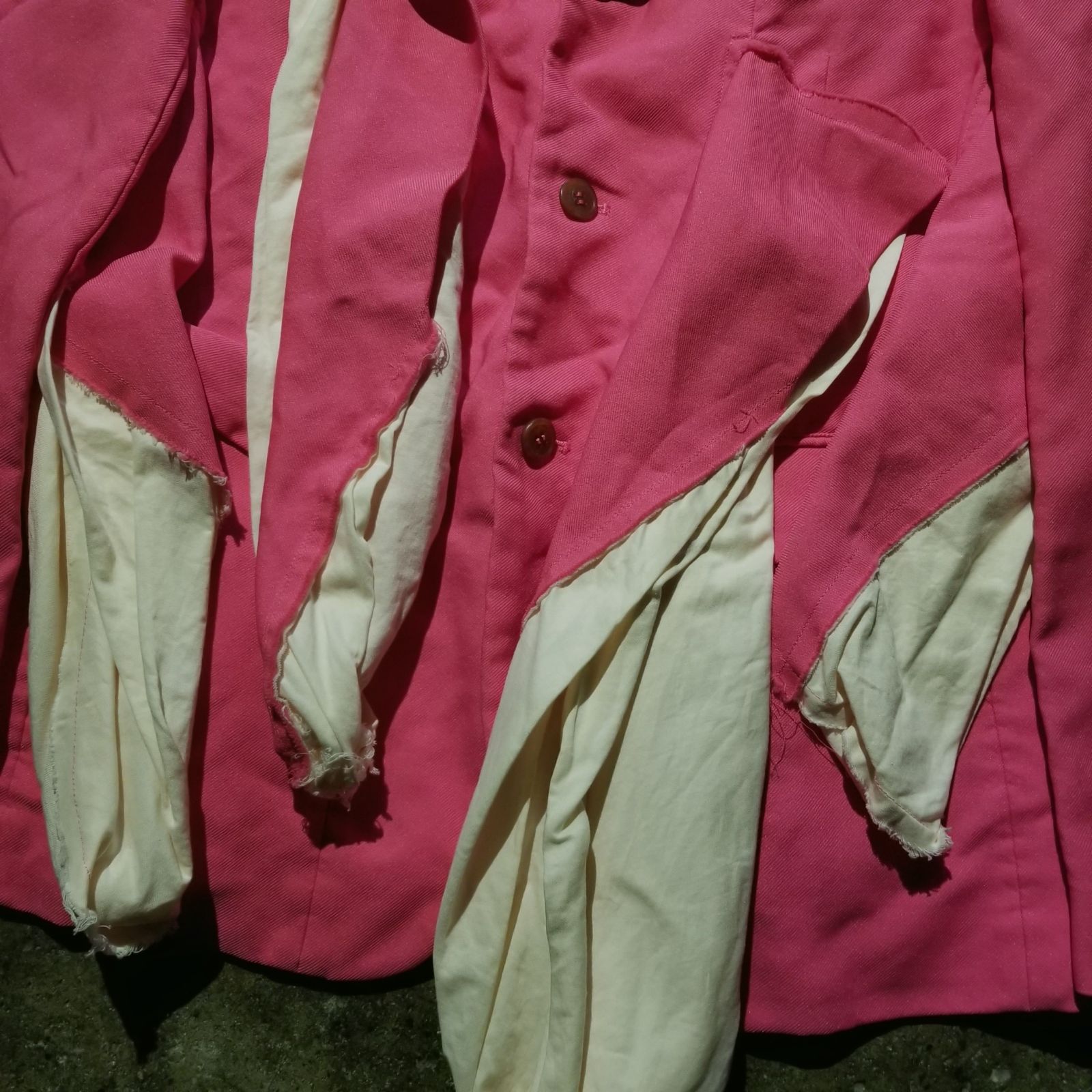 コムデギャルソンオムプリュス25S/S ピンクフリルジャケット COMME des GARCONS HOMME PLUS 25ss エステル縮絨 フリルデザイン