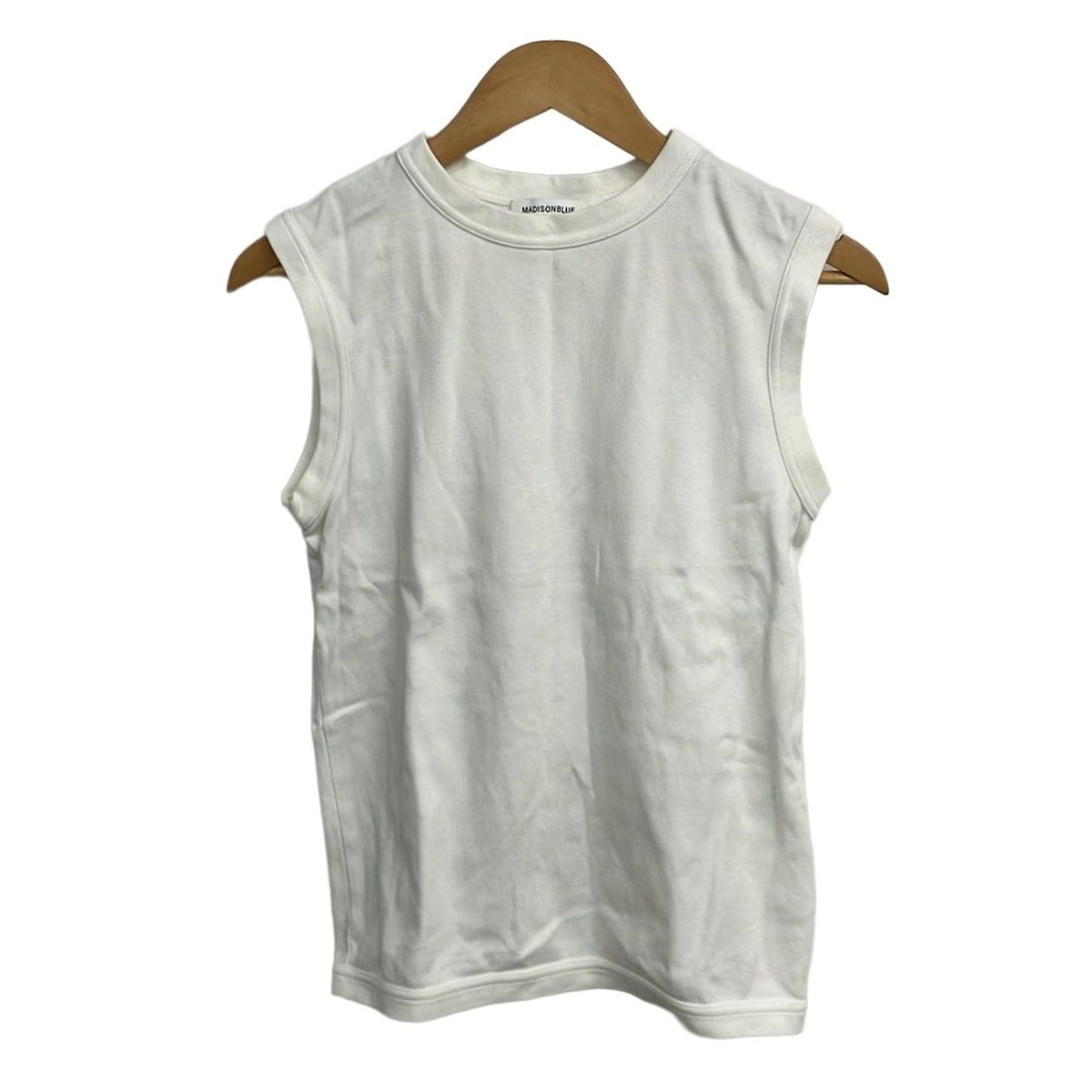 MADISON BLUE マディソンブルー ノースリーブカットソー サイズ1 S レディース - 白 クルーネック