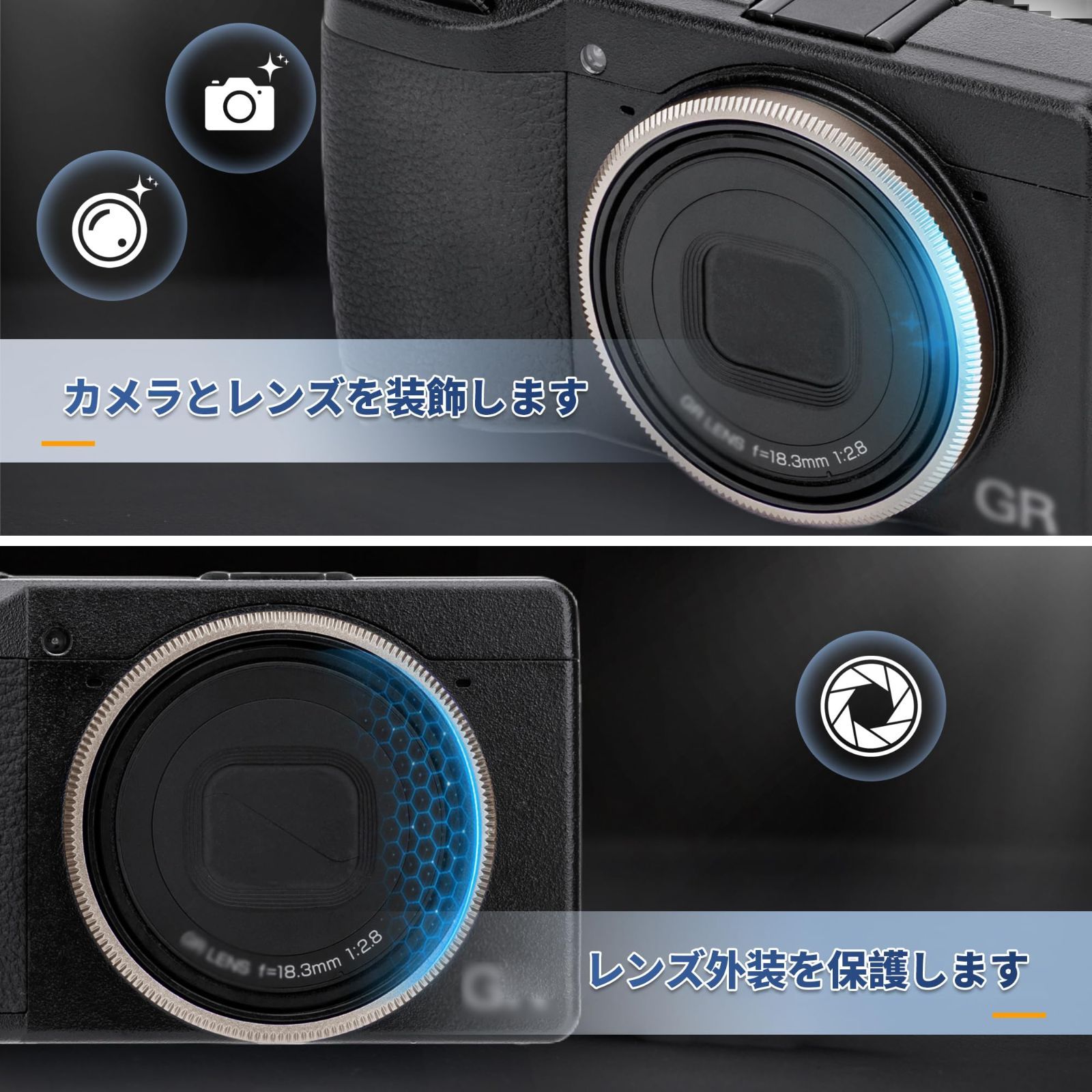数量限定】GN-3 保護リング リコー Ricoh GR IV GR4 に対応 JJC Ricoh