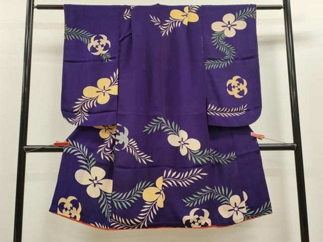 平和屋着物 アンティーク 大正ロマン 七五三 女の子 ７歳 祝着 四つ身 草花文 ze