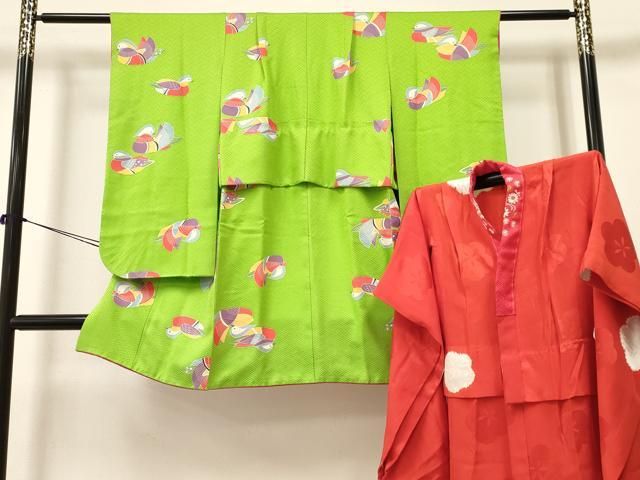 平和屋着物 七五三 女の子 ７歳 祝着 四つ身 長襦袢 無双仕立て 半衿刺繍 セット 鴛鴦 ma