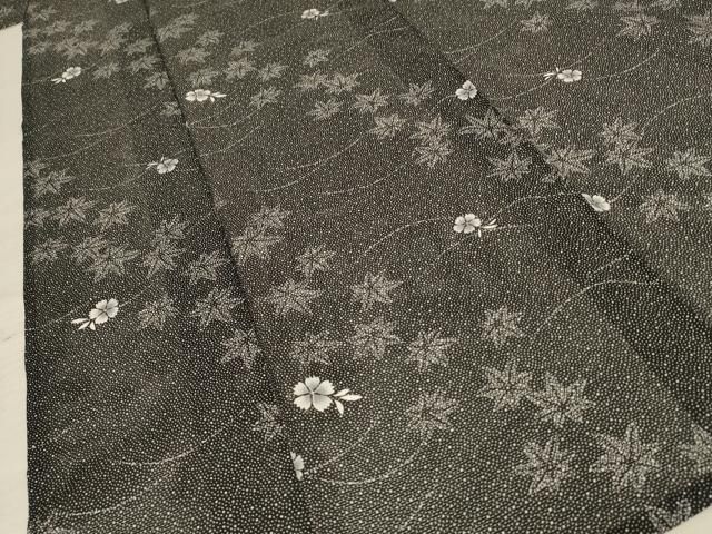 平和屋着物＊夏物 小紋 絽 草花文 洗える着物 AABE4792jd アウトレット