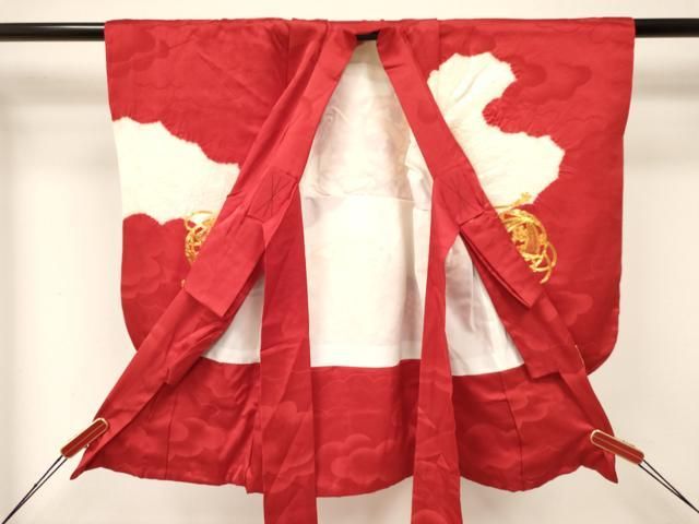 平和屋着物 七五三 女の子 ３歳 祝着 三つ身 駒刺繍 絞り 鞠花文 ma