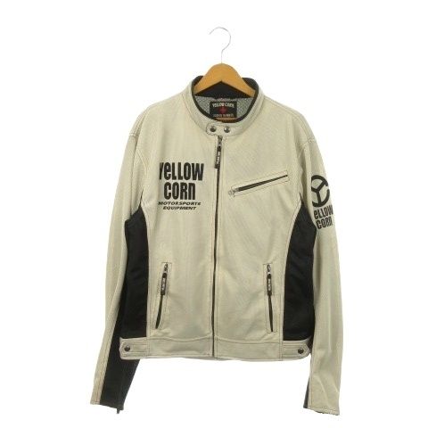 イエローコーン YELLOW CORN メッシュジャケット バイクジャケット ジップアップ プロテクター付 ロゴ バイク バイカー LL ベージュ MN 10 GY 22