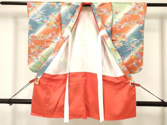 平和屋着物 七五三 女の子 ３歳 祝着 三つ身 流水花文 暈し染め ma