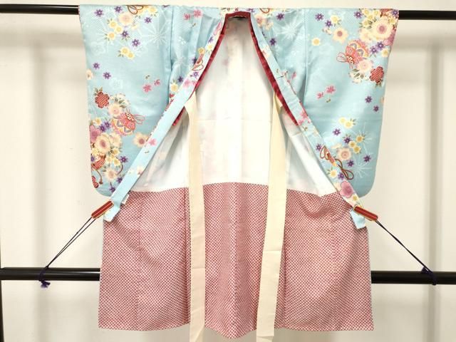 平和屋着物 七五三 女の子 ３歳 祝着 三つ身 鞠花文 金彩 ma