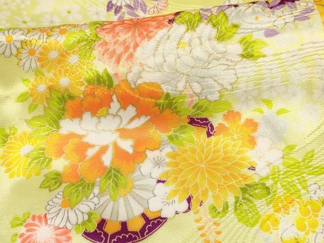  平和屋着物 七五三 女の子 ３歳 祝着 三つ身 花車文 暈し染め 金彩 洗える着物 ma 着物 着物ドレス 着物 浴衣 和小物