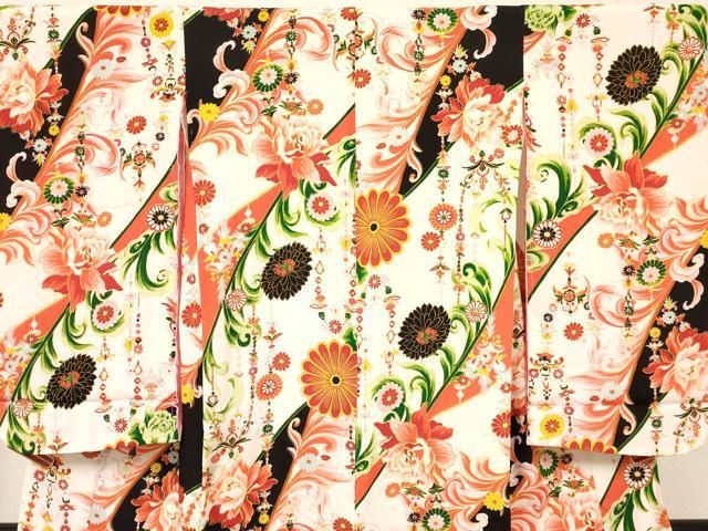  平和屋着物 アンティーク 大正ロマン 七五三 女の子 ７歳 祝着 四つ身 草花文 金彩 ma 着物 着物ドレス 着物 浴衣 和小物