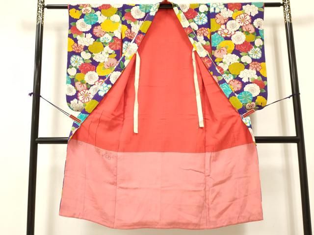 平和屋着物 アンティーク 大正ロマン 七五三 女の子 ７歳 祝着 四つ身 吉祥花文 ma