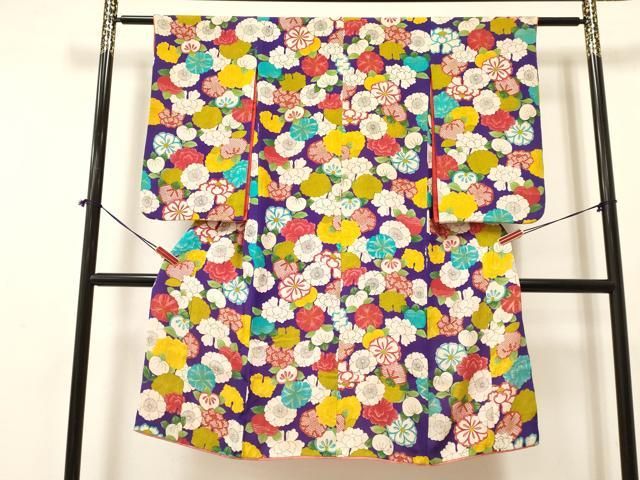 平和屋着物 アンティーク 大正ロマン 七五三 女の子 ７歳 祝着 四つ身 吉祥花文 ma