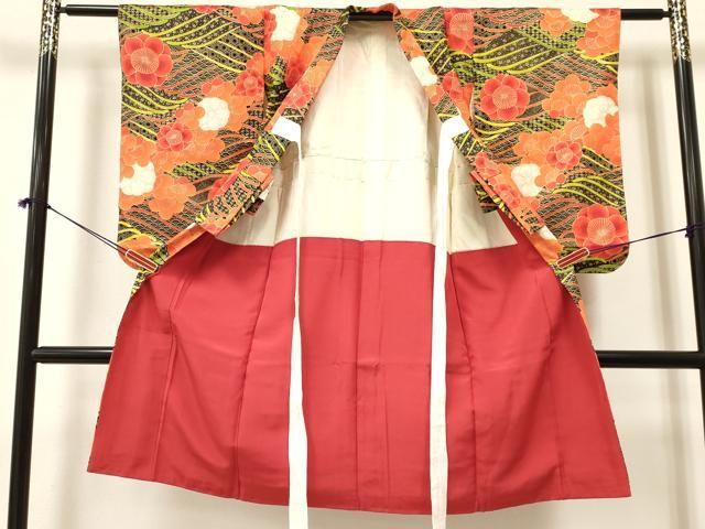 平和屋着物 七五三 女の子 ７歳 祝着 四つ身 流水梅文 金彩 ma