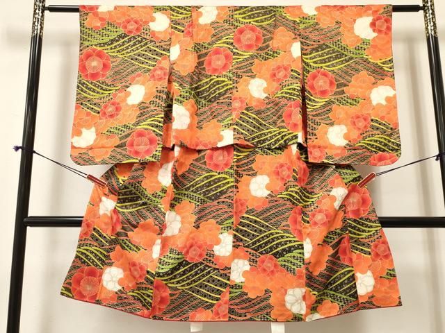 平和屋着物[]七五三　女の子　７歳　祝着　四つ身　流水梅文　金彩　逸品　DAAY3302ma