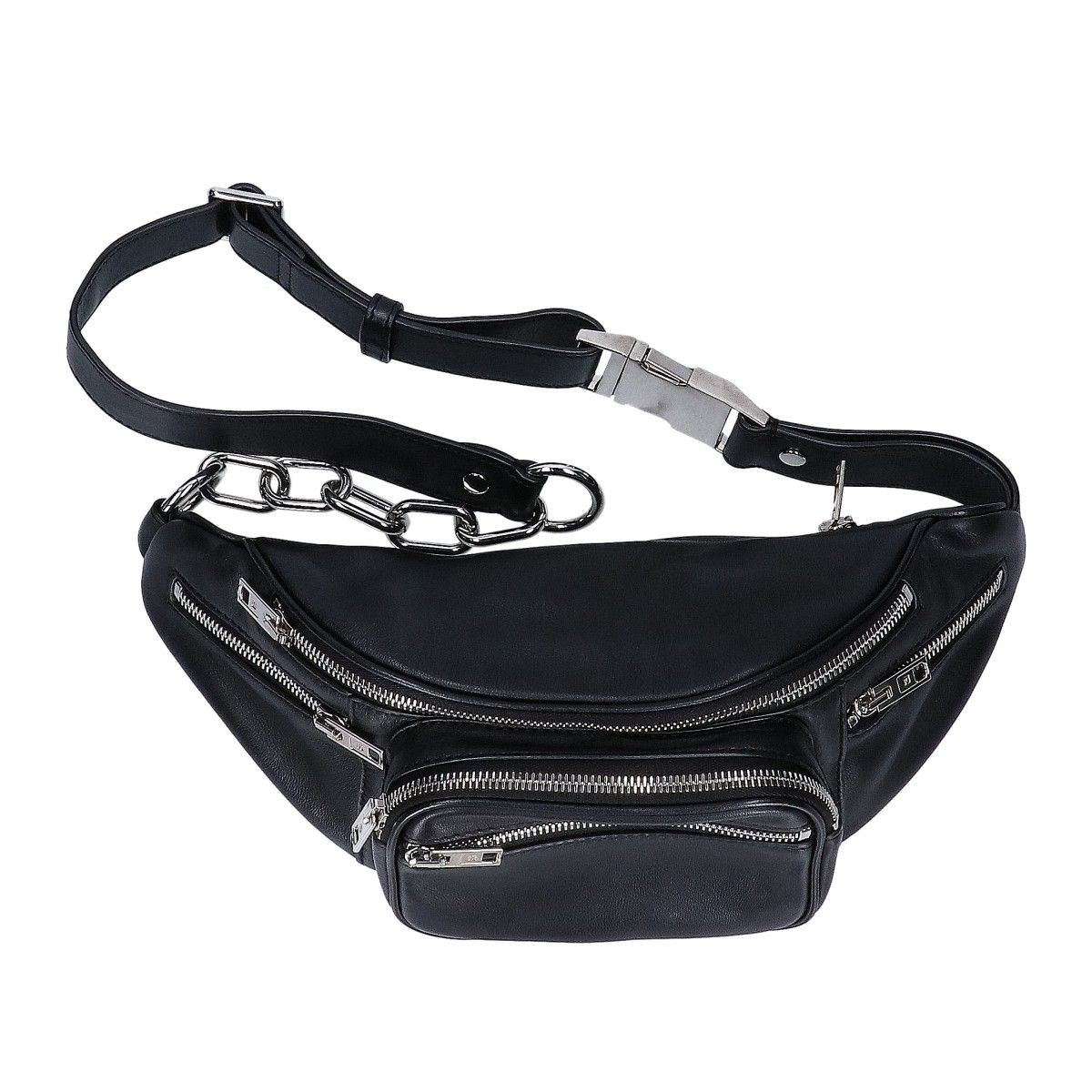 ★極美品 アレキサンダーワン attica ウエストポーチ スタッズ レザー 黒 ☆極美品 アレキサンダーワン attica ウエストポーチ スタッズ レザー 黒