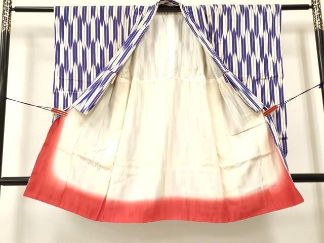 平和屋着物 七五三 女の子 ７歳 祝着 四つ身 お召地 矢羽文 ma