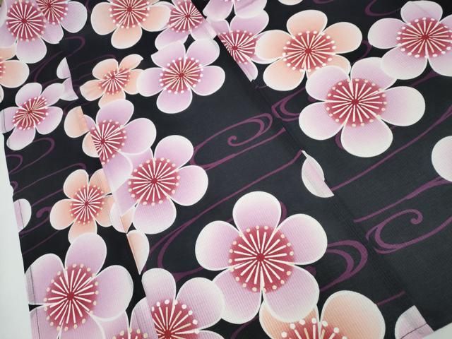 浴衣 綿紅梅