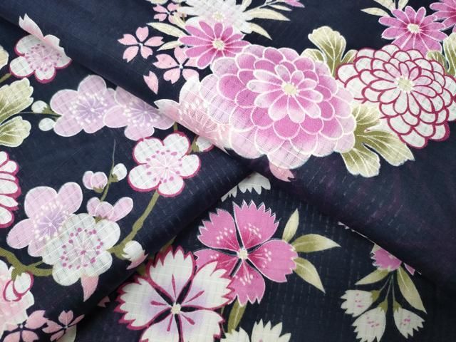 平和屋着物∴夏物 浴衣 綿紅梅 花丸文 綿 ng