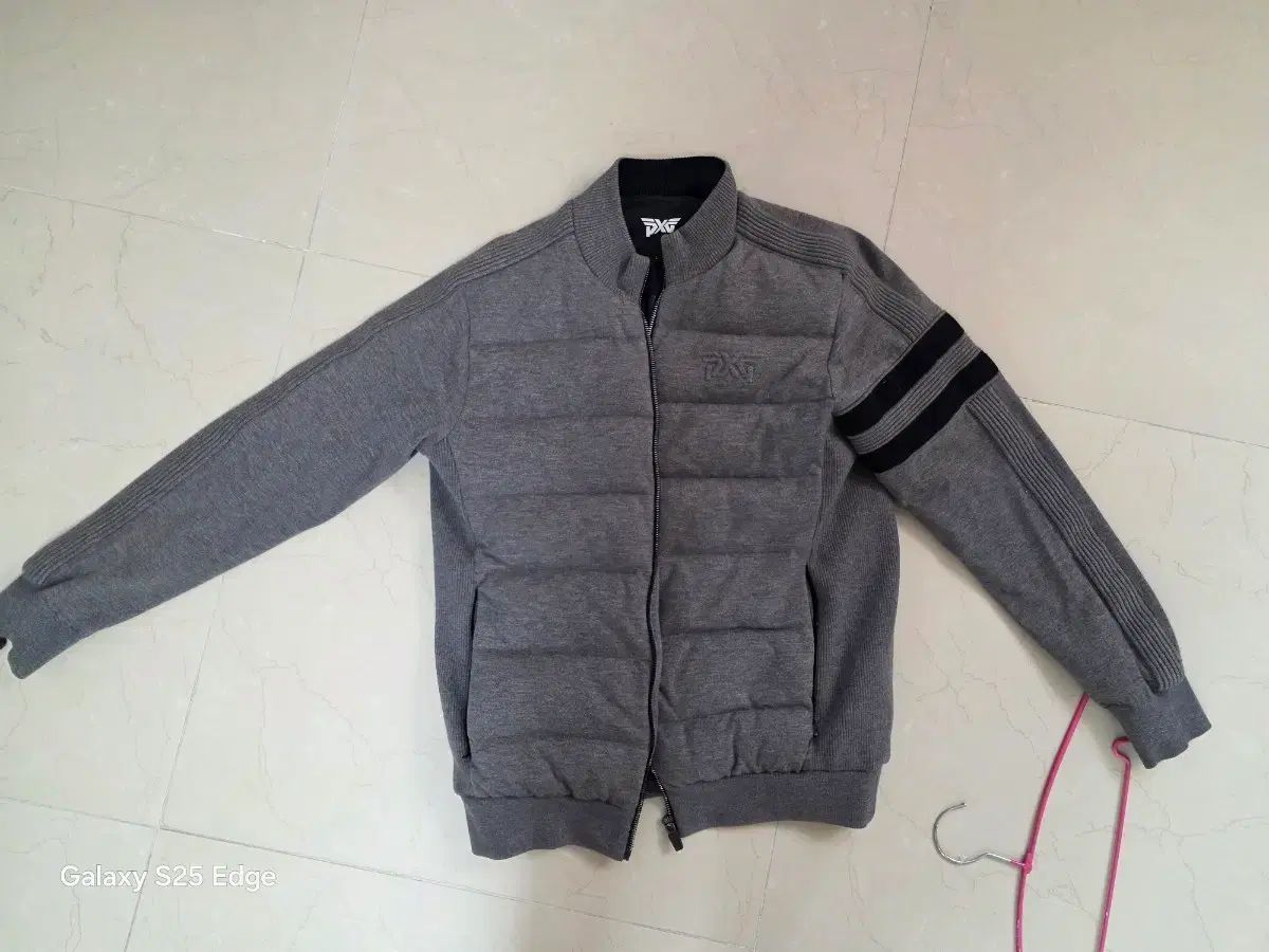 PXG メンズ ニット ダウン アウター グレー