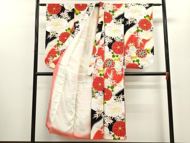 平和屋着物∵女の子 十三参り 子供 祝着 草花文 暈し染め 金銀彩 ze