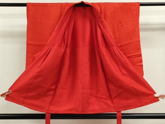 平和屋着物 アンティーク 大正ロマン 七五三 女の子 ３歳 長襦袢 飛鶴草花地紋 ze