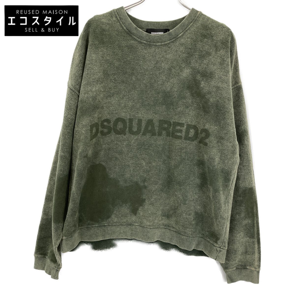 ディースクエアード 24年 ｸﾞﾘｰﾝ ｶﾞｰﾒﾝﾄﾀﾞｲ ﾛｺﾞｽｳｪｯﾄｼｬﾂ L