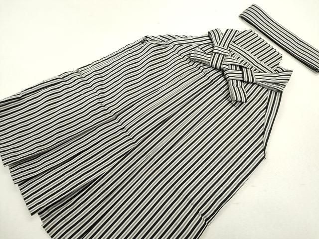 平和屋着物 七五三 男の子 行灯袴 小物セット 縞 洗える着物 ze