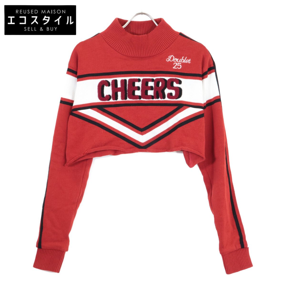 doublet ダブレット 25 SS ﾚｯﾄﾞ 55 KN 185 CUTOFF CHEERLEADING PULLOVER M