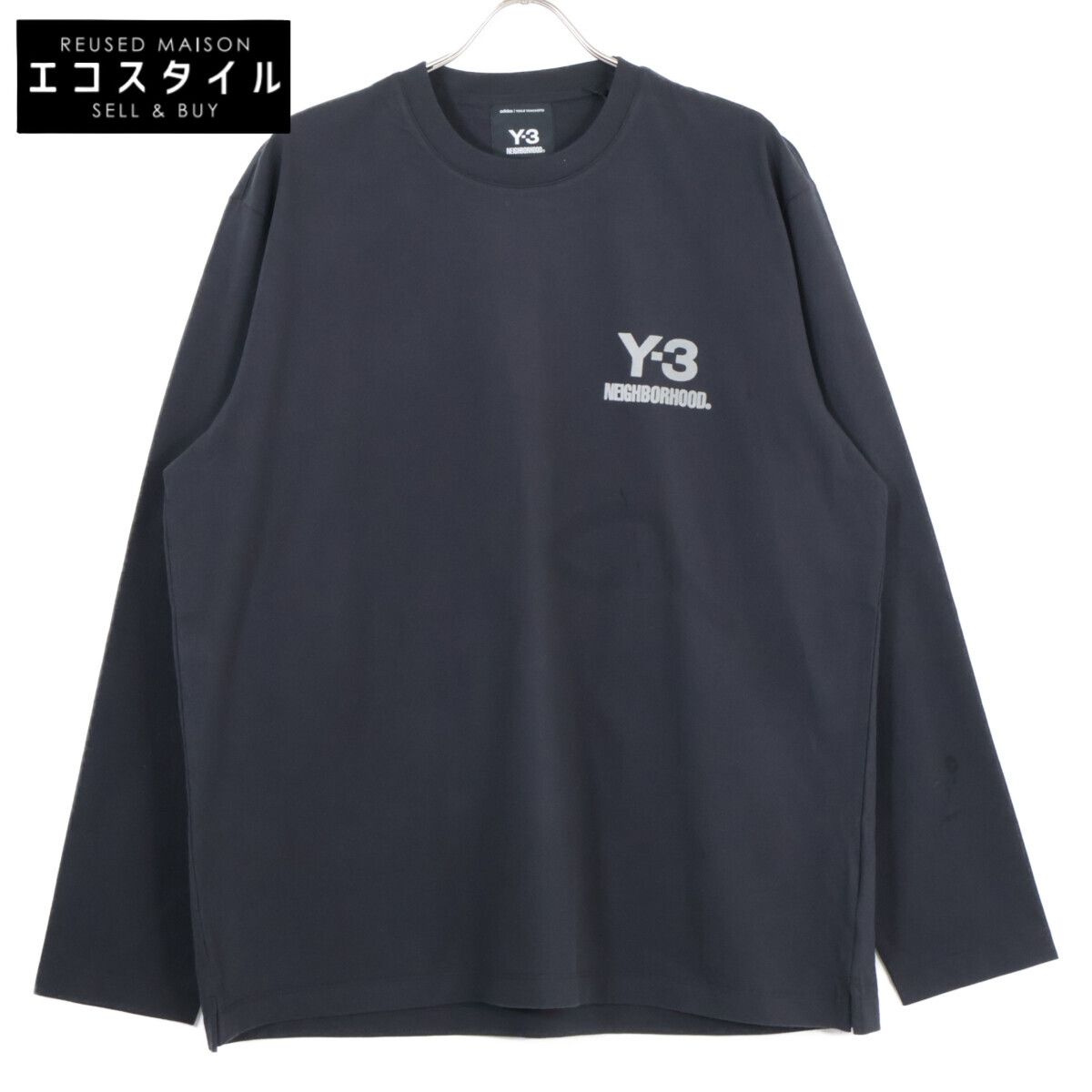 Y-3 ワイスリー × 25 AW JW 7001 ﾌﾞﾗｯｸ Y-3-Nﾊﾞｯｸﾌﾟﾘﾝﾄ LOGO LS TEE L
